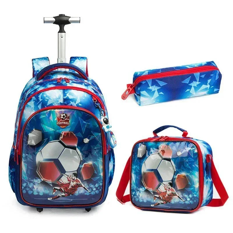 Conjunto de Mochila Escolar com Rodinhas para Meninas
