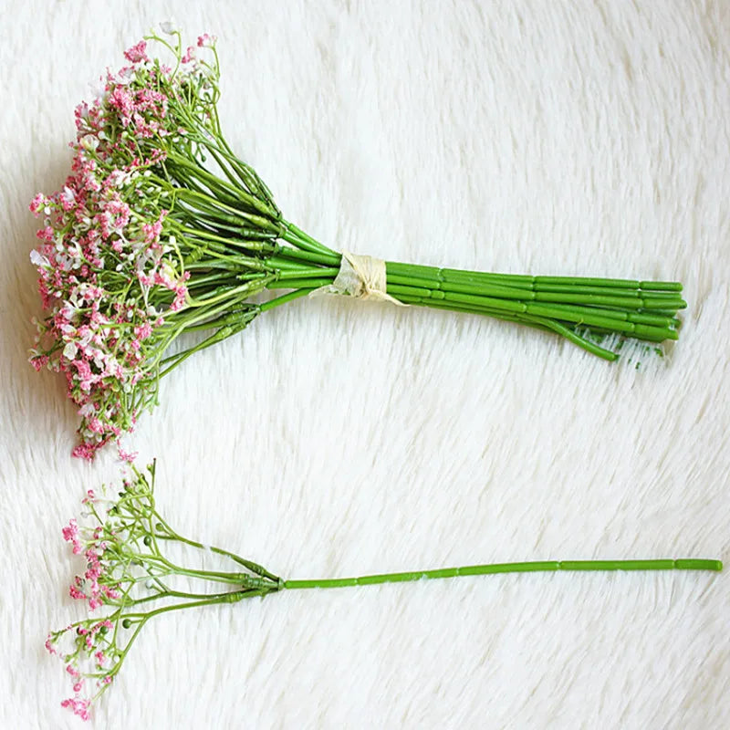 Flor Artificial, Gipsófila de plástico, Buquê Artificial, Arranjo, Casamento, Decoração, Presente, 5pcs