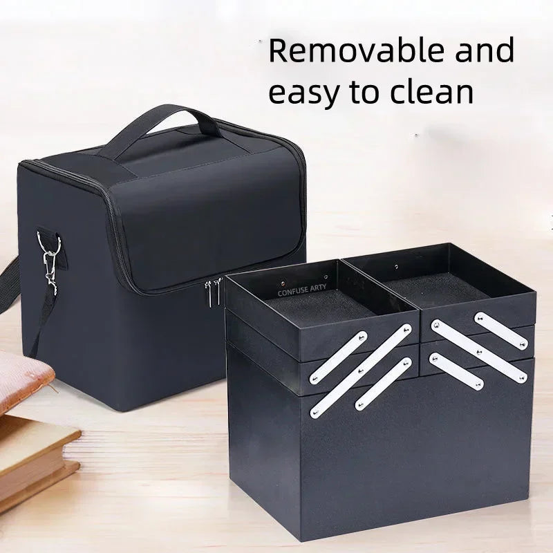Bolsa de Maquiagem, Grande Capacidade, Kit de Ferramentas Multicamadas, Estojo de Armazenamento de Cosméticos, Bolsa de Higiene Pessoal, Novo