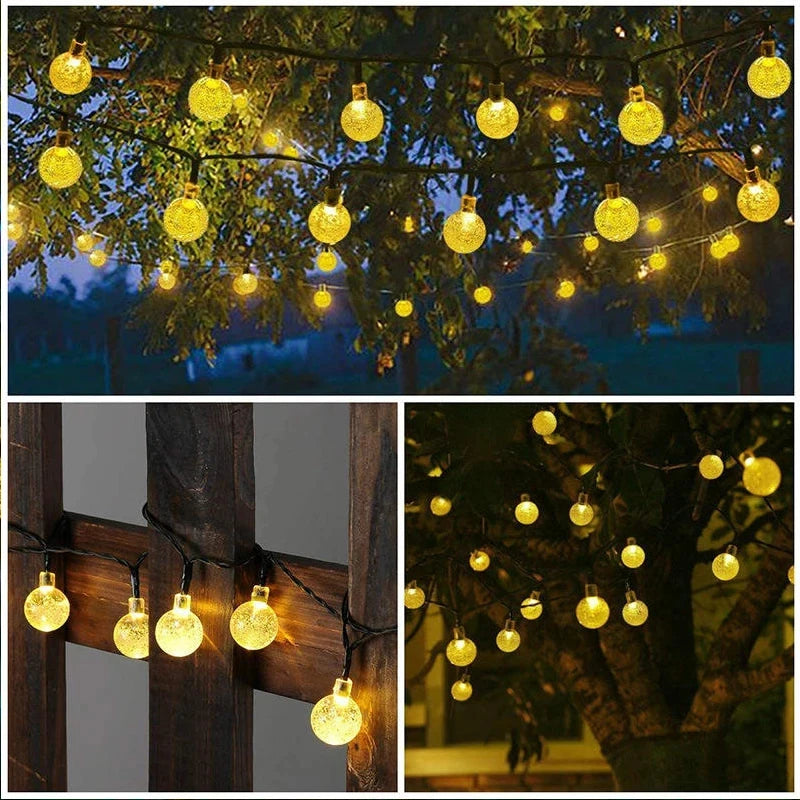 Luzes de Cristal LED, 8 modos de iluminação IP65, Luz para decoração, Decoração de jardim, 60 LEDs, 1Pc, 2Pcs