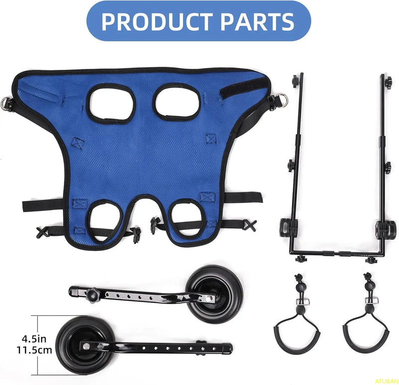 Cadeira de rodas para cães pequenos, cadeiras de rodas ajustáveis para cães, auxiliares de mobilidade para animais de estimação com deficiência, adequada para animais de estimação com peso de 3.75 - 9kg