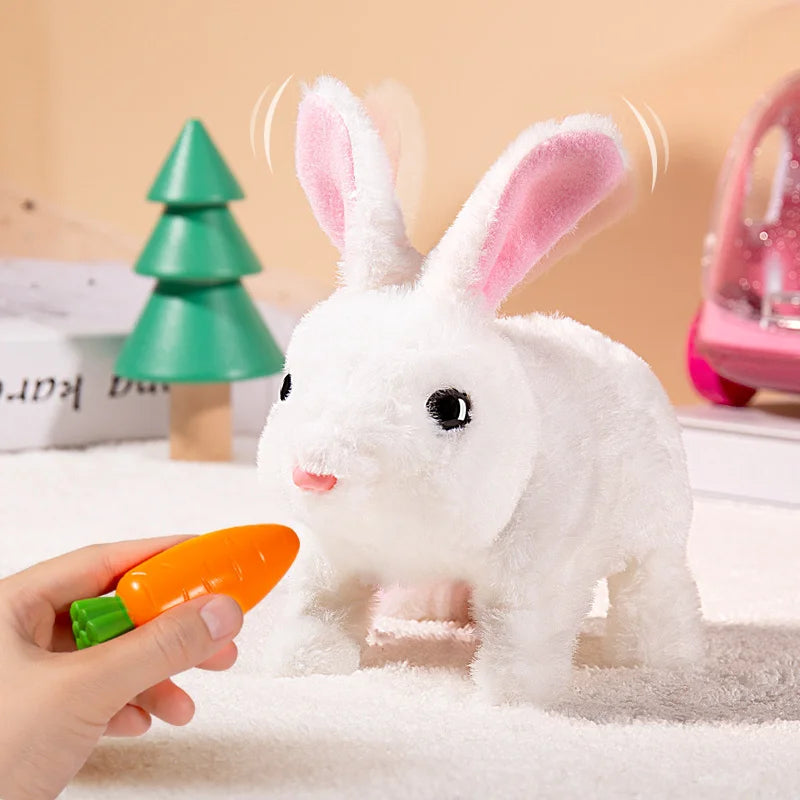 Brinquedos de pelúcia, coelho fofo para crianças, animal de estimação eletrônico com som, trocar roupas, brinquedos para crianças pequenas