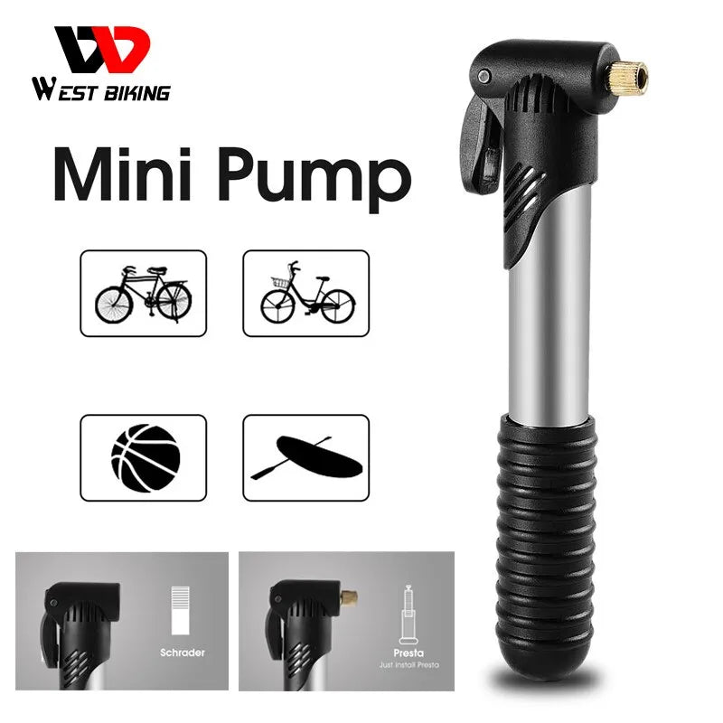 Mini bomba de ciclismo  portátil, bomba de ar, bola, pneus, acessórios de bicicleta