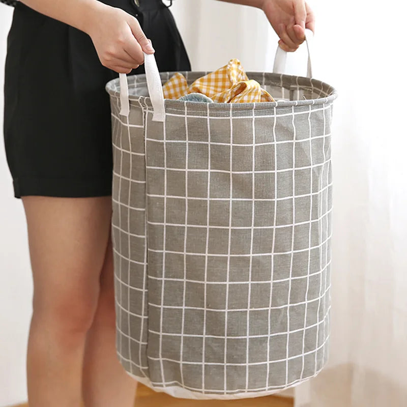 Tecido cesta para roupas sujas, balde dobrável para a roupa, brinquedo, agregado familiar