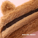 Estojo de Pelúcia em Formato de Capivara – Bolsa Kawaii Multifuncional com Grande Capacidade