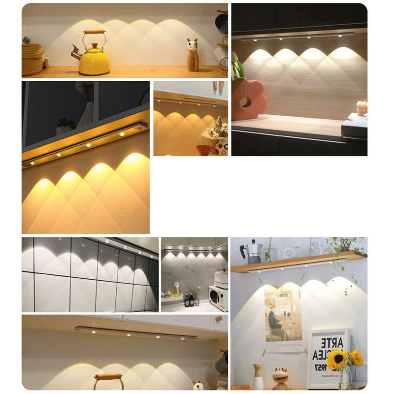 Luzes Sensor de movimento LED, sem fio, ultra fino, luz noturna USB, luz para armário, cozinha, quarto, guarda-roupa, iluminação interior