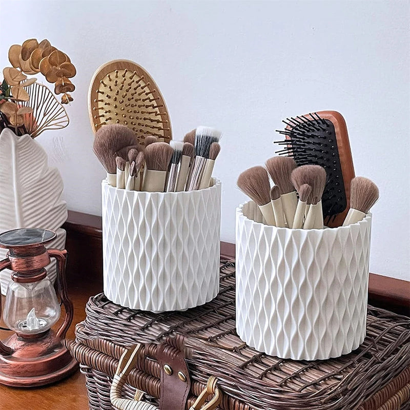 Organizador de Cosméticos com Tampa, Grande Capacidade, Caixa Titular para Caneta, 360 Rotativa, maquiagem