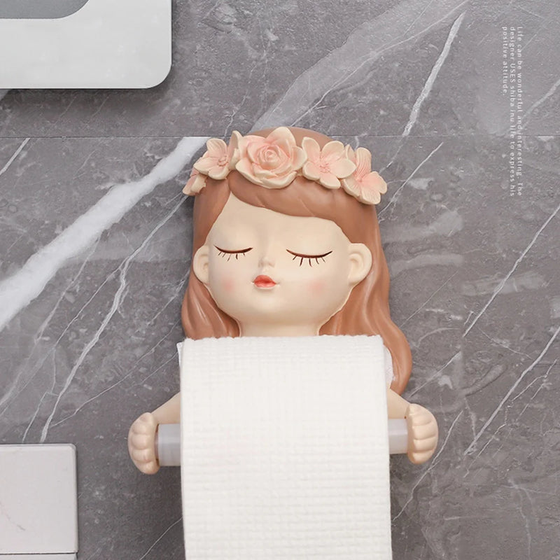 Suporte de rolo de papel higiênico, fada, decoração bonita, banheiro, acessórios de decoração de luxo