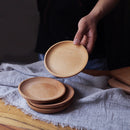 Placa Redonda de Madeira de Estilo Japonês, Bandeja, Acessórios De Cozinha, Sobremesa, Lanches, 12 cm