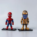 8 Pcs/Pack Super Hero Q Ver. Figure Iron Spider Man Thor Black Panther Hulk 10cm Character Model Dolls Car Ornaments