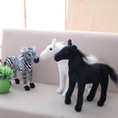 Brinquedos infantis, bicho de pelúcia fofo, zebra, cavalo realista macio, presente de aniversário, 30cm