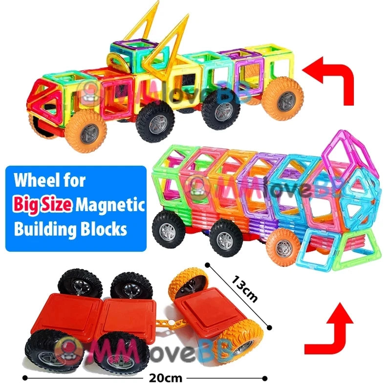 Blocos de construção magnéticos para crianças, Designer Constructor Set, tamanho grande, brinquedos magnéticos para crianças, mais