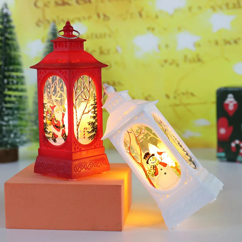 Nova Lâmpada de Vento Natalina: Vela e Abajur com Boneco de Neve – Decoração de Mesa e Luminária Noturna