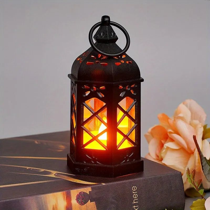 Lâmpada, hexagonal Vela LED, portátil, pequeno, lâmpada retro desktop, decoração, presente criativo