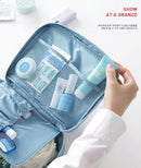 Bolsa de cosméticos portátil para mulheres, organizador de maquiagem, armazenamento de higiene pessoal, zíper impermeável, multifunções