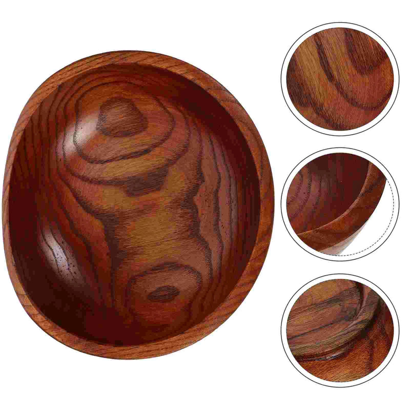 Tigela de madeira para salada, frutas, lanche, decorativo, Suprimentos para casa