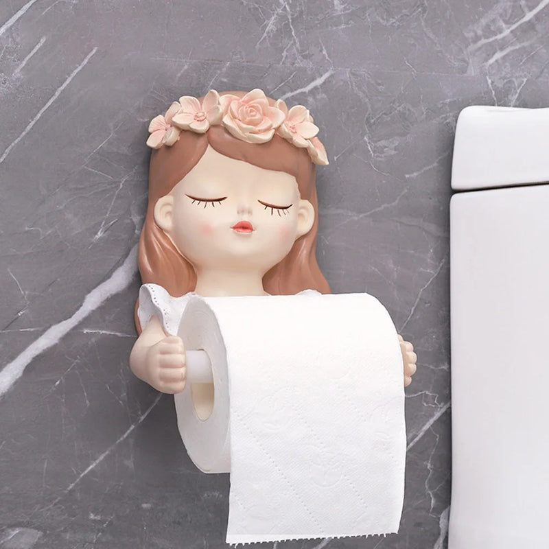 Suporte de rolo de papel higiênico, fada, decoração bonita, banheiro, acessórios de decoração de luxo