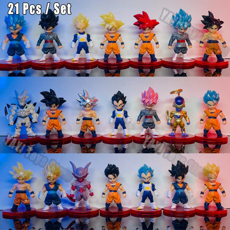 Dragon Ball Z Super Saiyan Son Goku Anime Figura Son Gohan Vegeta Broly Piccolo Majin Buu Conjunto Estatueta de Ação Modelo Presentes Brinquedo