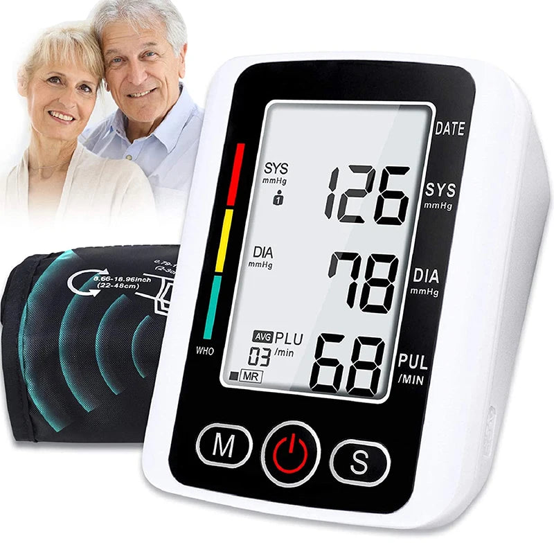 Monitor Digital de Pressão Arterial de Braço – Tela Grande, Medição Precisa e Memória para 2 Usuários