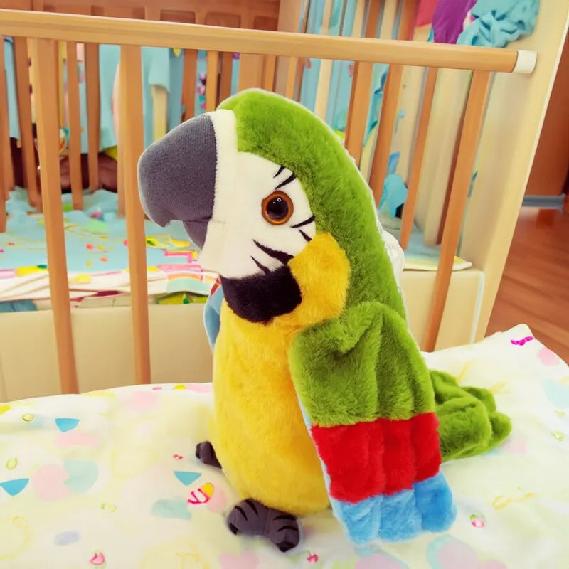 Arara Falante: Brinquedo interativo musical e colorido que bate asas e ensina crianças a falar, Repete o que você fala