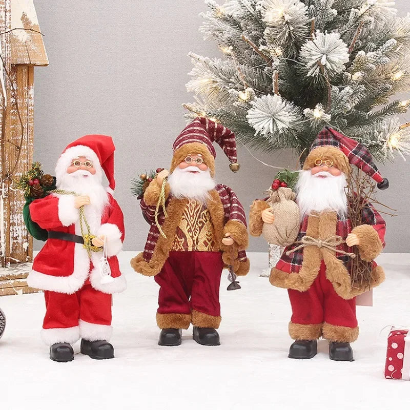 Decoração de Natal: Boneco de Papai Noel com Sacolas de Presentes – Enfeites Perfeitos para Sua Festa de Natal