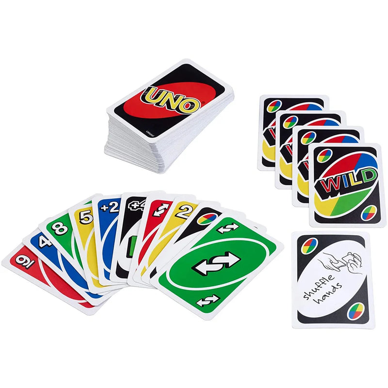 Mattel-UNO Entertainment Board Game, Cartas Engraçadas, Entretenimento Familiar, Brinquedos Divertidos, Caixa de Presente, Cartão uno