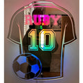 Luminária LED Espelhada Personalizada – Camisa de Futebol com Nome e Número