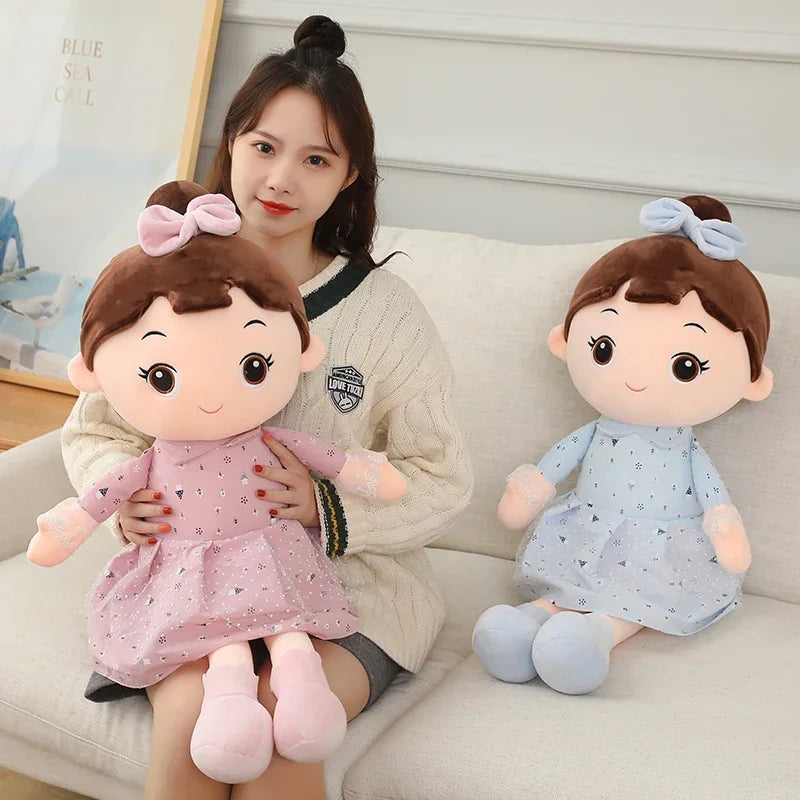 Bonecas Kawaii Plush Girl com orelha de coelho, bonecas macias recheadas, brinquedos adoráveis, aniversário infantil e presente dos namorados, 45cm