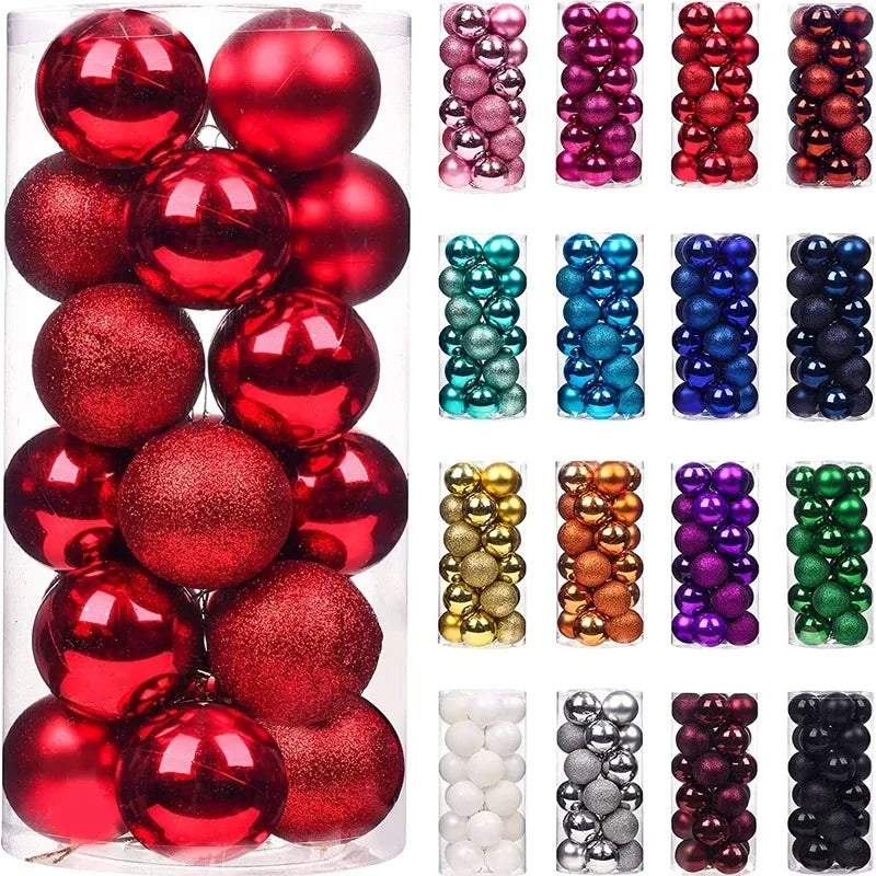 Kit com 24/36 Bolas de Natal 3cm – Enfeites para Árvore de Natal, Pendentes Decorativos para Casa e Festa de Ano Novo, Decoração Natalina