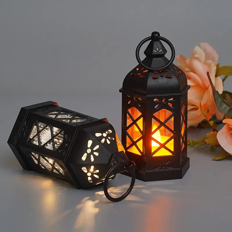 Lâmpada, hexagonal Vela LED, portátil, pequeno, lâmpada retro desktop, decoração, presente criativo
