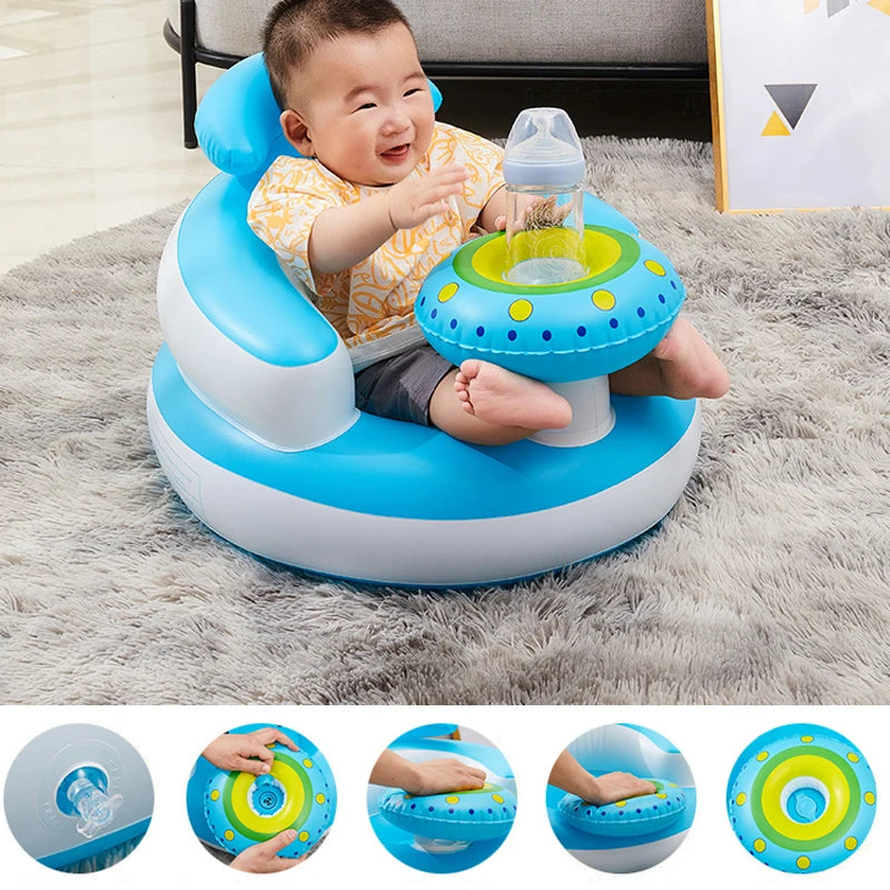Assento de bebê multifuncional, sofá inflável, cadeira de jantar do bebê, cadeira de alimentação do bebê, para crianças aprendendo