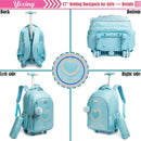 Mochila Escolar de Rodinhas para Crianças com Estojo Térmico