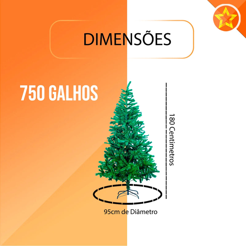 Árvore de Natal Premium - Pinheiro Verde 1,80m