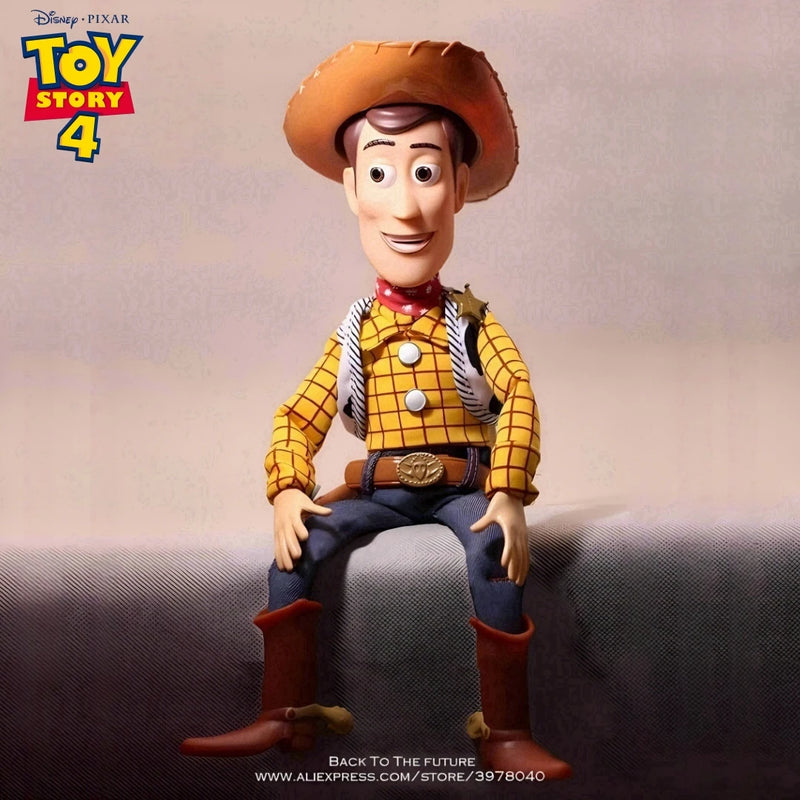 Disney Toy Story 4 Figuras de ação falantes para crianças, Woody, Buzz, Jessie, Rex, decoração de anime, estátua colecionável, modelo de brinquedo, presente