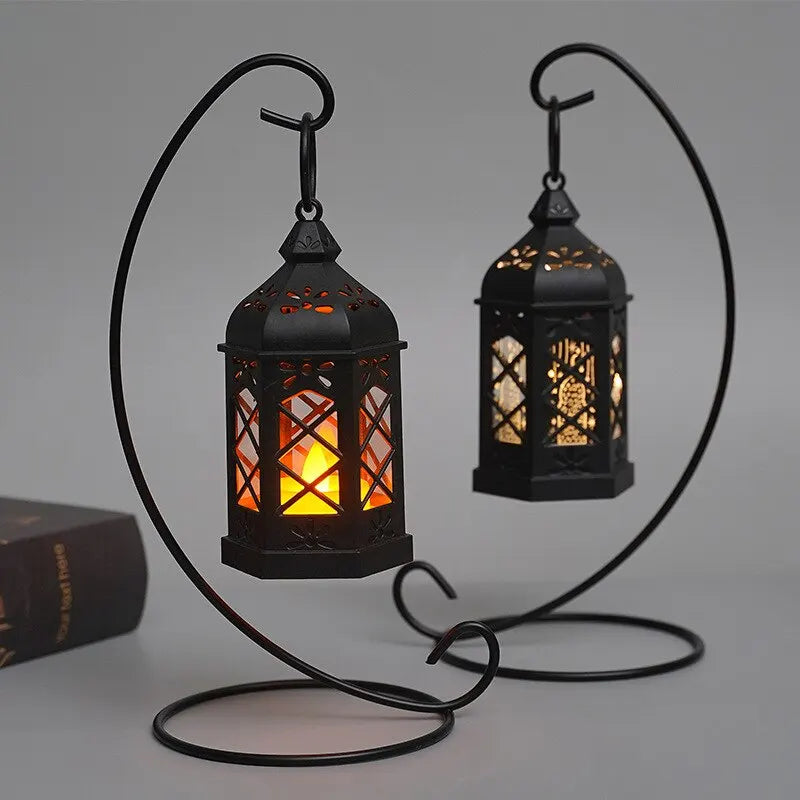 Lâmpada, hexagonal Vela LED, portátil, pequeno, lâmpada retro desktop, decoração, presente criativo