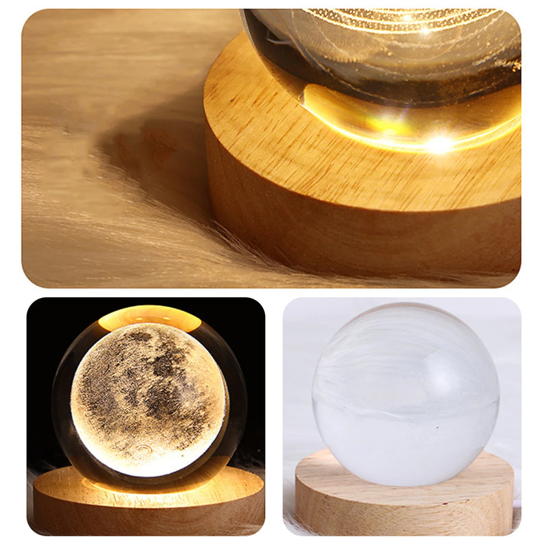 Abajur do espaço 3D, lâmpada de cabeceira planetária brilhante para quarto, decoração de mesa, presente criativo