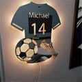 Luminária LED Espelhada Personalizada – Camisa de Futebol com Nome e Número