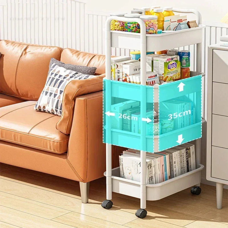 Rack multifuncional com Rodas, Carrinho Organizador, Acessórios para Casa