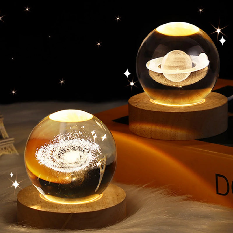 Abajur do espaço 3D, lâmpada de cabeceira planetária brilhante para quarto, decoração de mesa, presente criativo