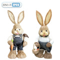 2PCS New Cute Straw Rabbits Bunny Decorations Easter Party Home Garden Wedding Ornament Photo Props Crafts 35cm Cute Home Decor