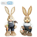 2PCS New Cute Straw Rabbits Bunny Decorations Easter Party Home Garden Wedding Ornament Photo Props Crafts 35cm Cute Home Decor