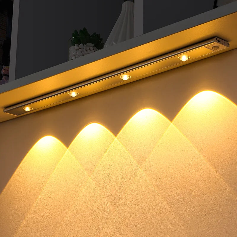 Luzes Sensor de movimento LED, sem fio, ultra fino, luz noturna USB, luz para armário, cozinha, quarto, guarda-roupa, iluminação interior