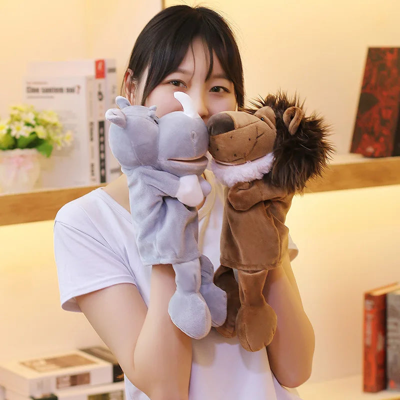 Fantoche de Mão de Animais de 35cm – Leão, Elefante e Porquinho para Jogos entre Pais e Filhos, Brinquedo de Conforto e Presente de Aniversário para Crianças