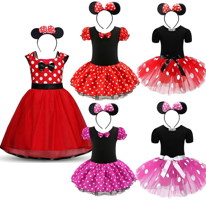 Vestido de balé para bebês, Minnie, infantil, roupa de festa infantil