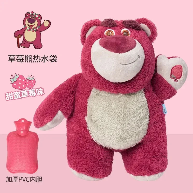 Bolsa Térmica com Pelúcia Stitch, Angel e Lotso - Garrafa de Água Quente Portátil para Mãos Quentes no Inverno