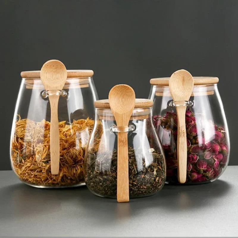 Recipientes para armazenar alimentos, Potes de armazenamento, Frasco de vidro com tampa , Recipiente selado, Cozinha