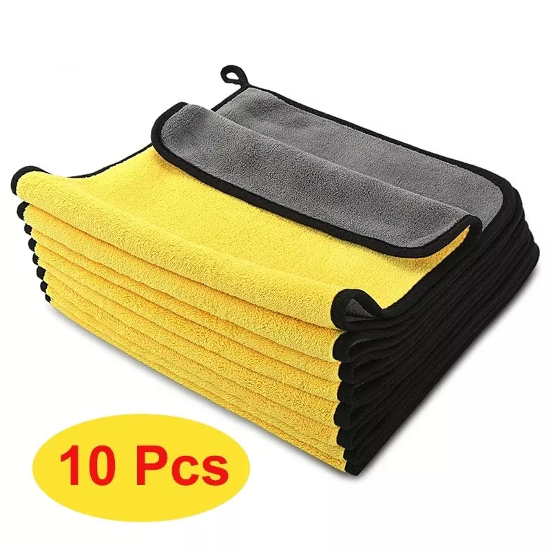 Toalha de microfibra extra macia para lavagem de carro, pano de secagem para limpeza de carro, cuidados com o carro, não arranha, 3 peças, 5 peças, 10 peças