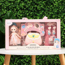 Conjunto completo móvel de brinquedos diy para meninas, bolsa de princesa, pet shop, bicicleta comum, aniversário e presentes de natal para crianças, boneca bjd