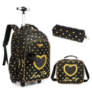 Conjunto de Mochila Escolar com Rodinhas para Meninas