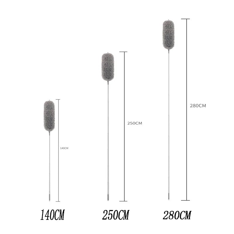 Escova de limpeza para cantos altos de microfibra extensível, espanador retrátil, ferramentas domésticas